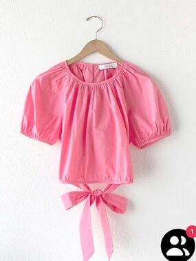 🌸Greylin Nadia Tie Back Poplin Crop Top